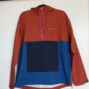 Cotopaxi Rust and Blue Anorak Cielo Rain Jacket